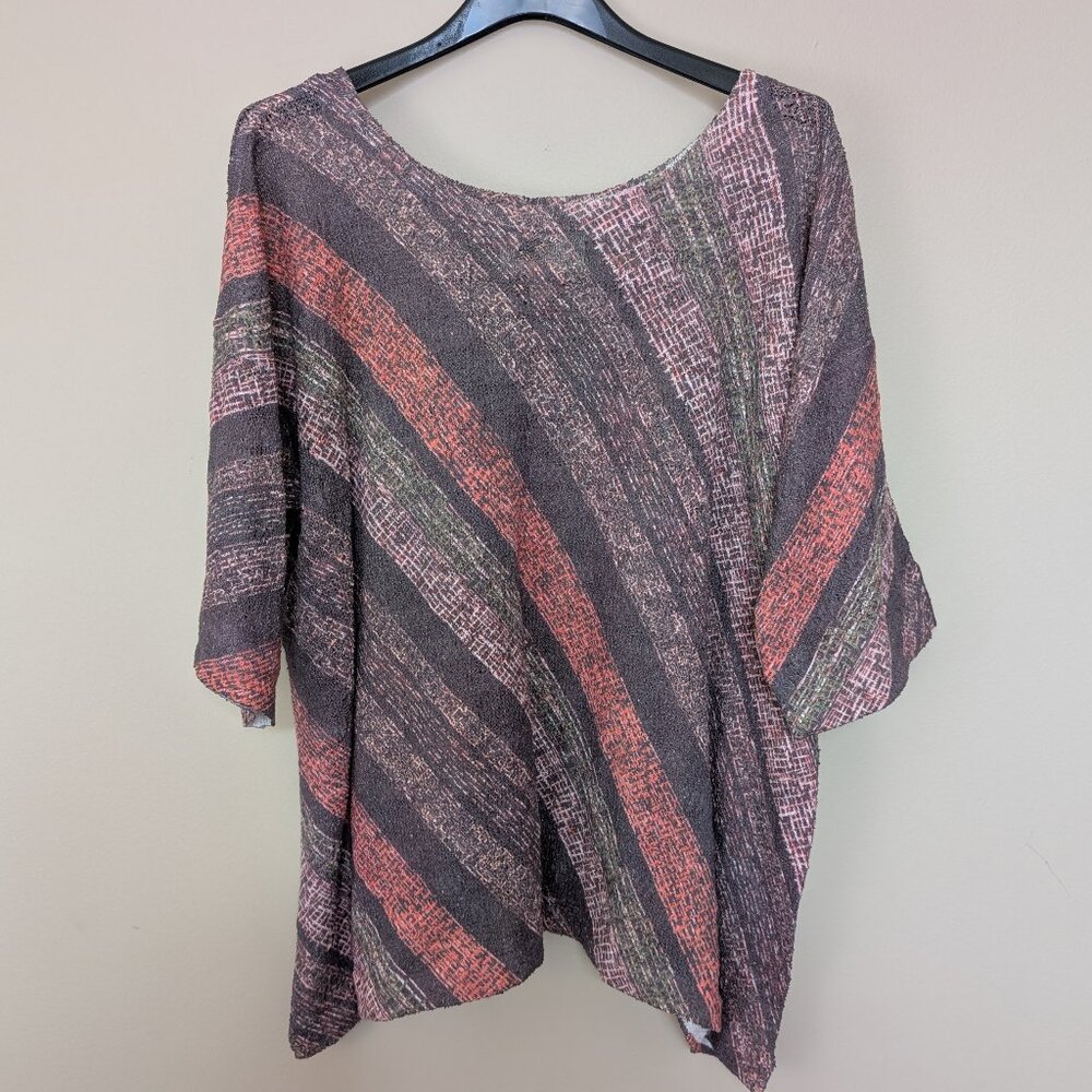 Nurture by Lamaze lightweight sweater XL pink and gray stripes EUC